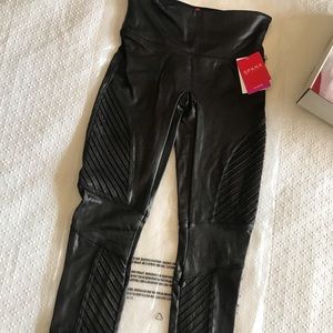 SPANX Faux Leather Moto Leggings